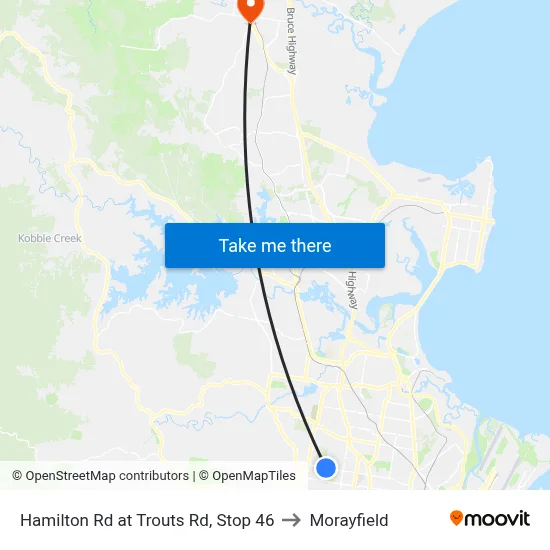 Hamilton Rd at Trouts Rd, Stop 46 to Morayfield map