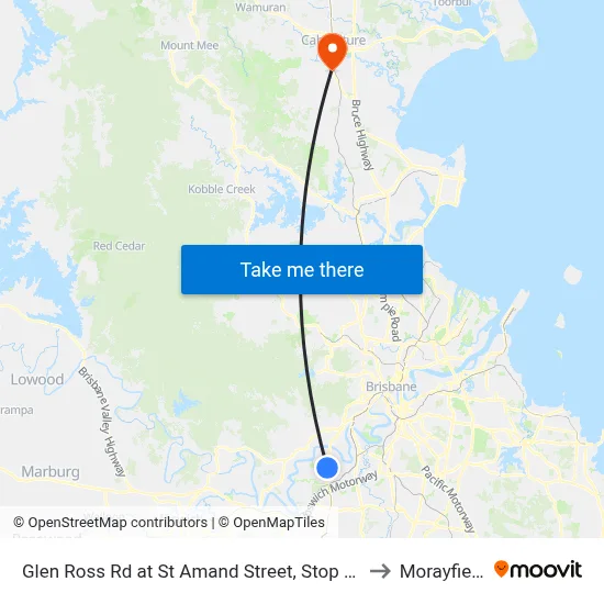 Glen Ross Rd at St Amand Street, Stop 53 to Morayfield map