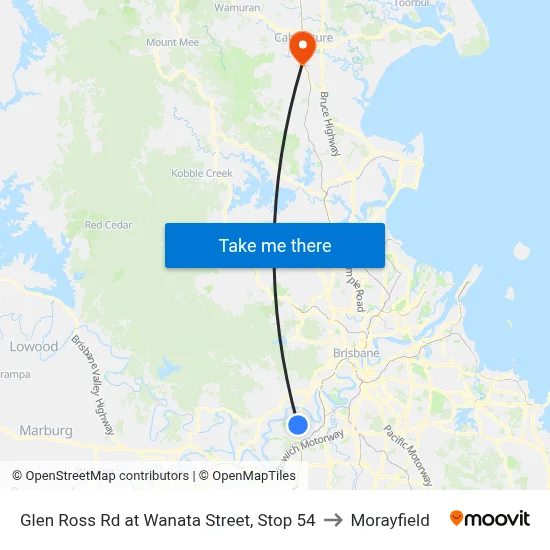 Glen Ross Rd at Wanata Street, Stop 54 to Morayfield map