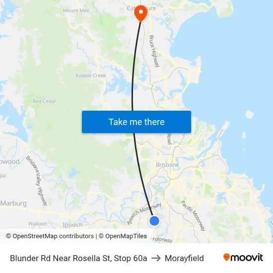 Blunder Rd Near Rosella St, Stop 60a to Morayfield map