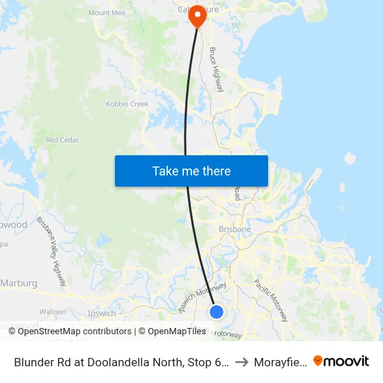 Blunder Rd at Doolandella North, Stop 61a to Morayfield map