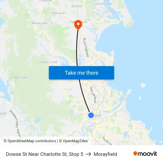 Dowse St Near Charlotte St, Stop 5 to Morayfield map