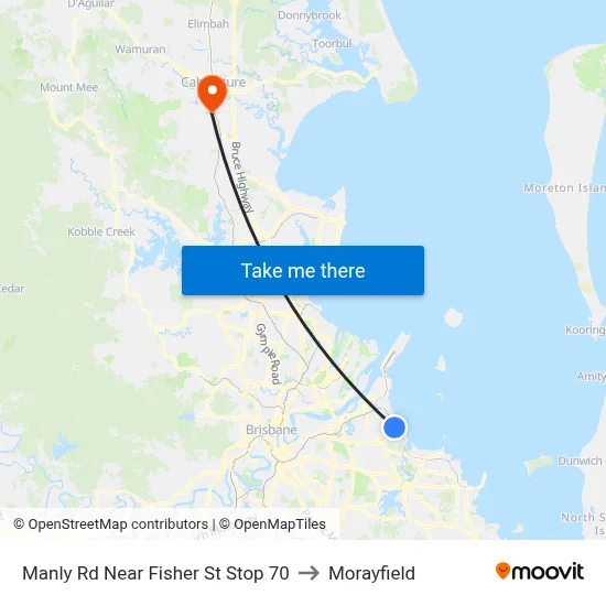 Manly Rd Near Fisher St Stop 70 to Morayfield map