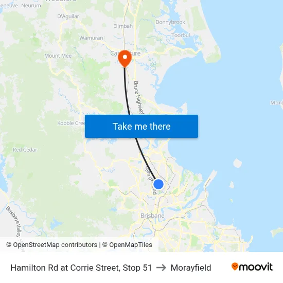 Hamilton Rd at Corrie Street, Stop 51 to Morayfield map