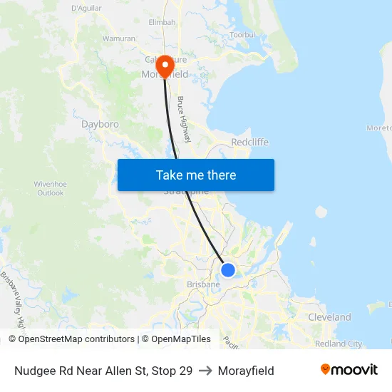 Nudgee Rd Near Allen St, Stop 29 to Morayfield map