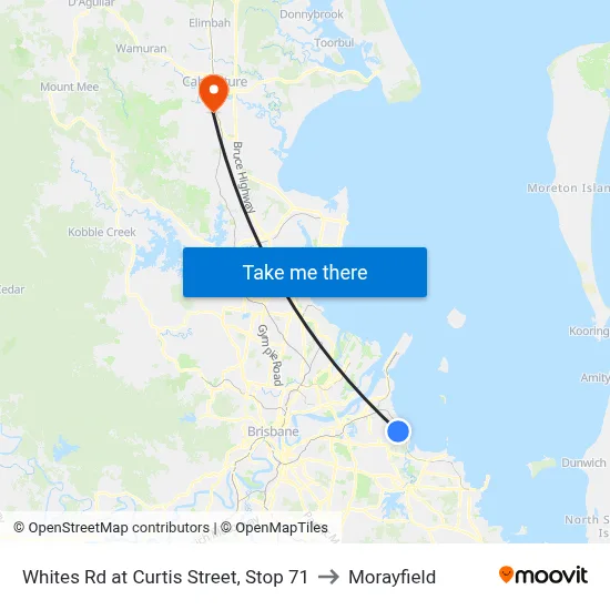 Whites Rd at Curtis Street, Stop 71 to Morayfield map