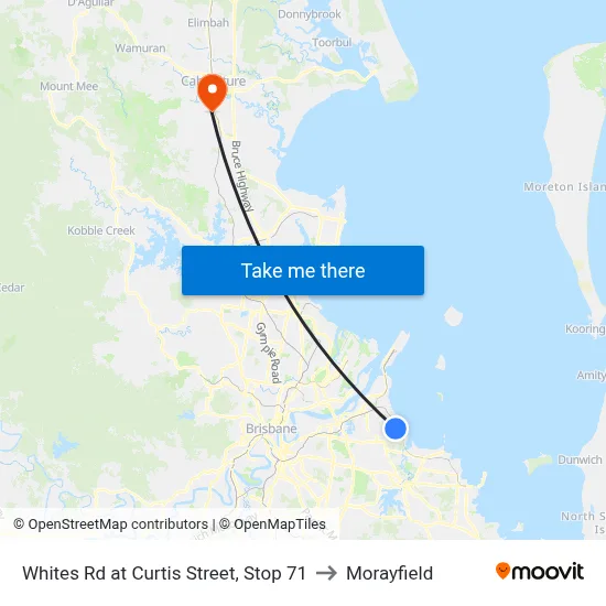 Whites Rd at Curtis Street, Stop 71 to Morayfield map