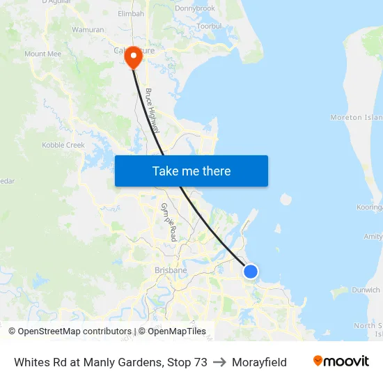 Whites Rd at Manly Gardens, Stop 73 to Morayfield map