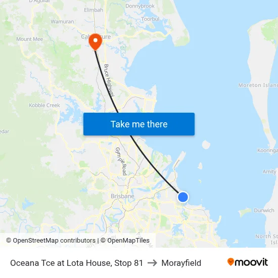 Oceana Tce at Lota House, Stop 81 to Morayfield map