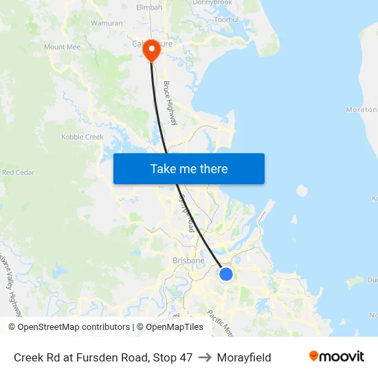 Creek Rd at Fursden Road, Stop 47 to Morayfield map