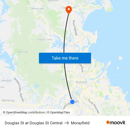 Douglas St at Douglas St Central to Morayfield map
