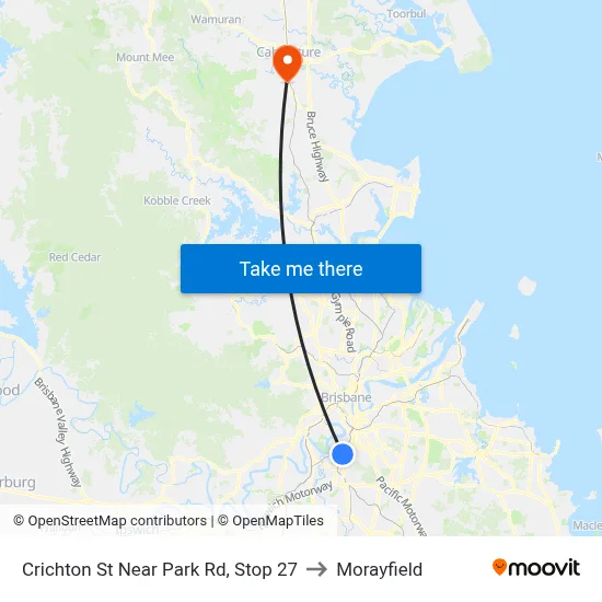 Crichton St Near Park Rd, Stop 27 to Morayfield map