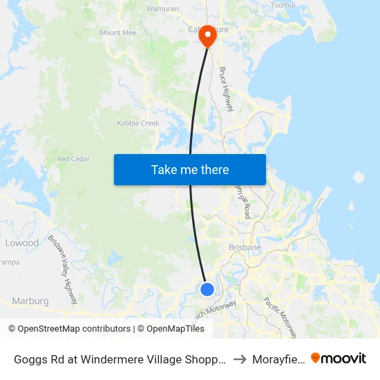 Goggs Rd at Windermere Village Shopping to Morayfield map