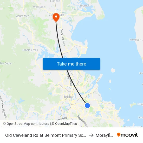 Old Cleveland Rd at Belmont Primary School to Morayfield map