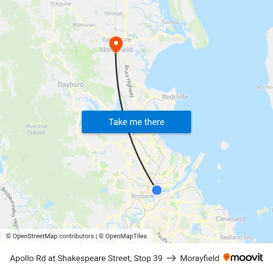 Apollo Rd at Shakespeare Street, Stop 39 to Morayfield map