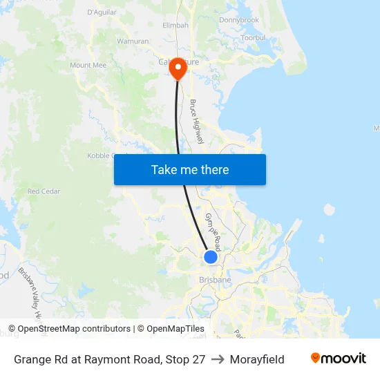 Grange Rd at Raymont Road, Stop 27 to Morayfield map