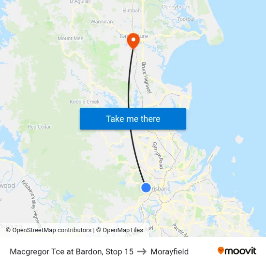 Macgregor Tce at Bardon, Stop 15 to Morayfield map