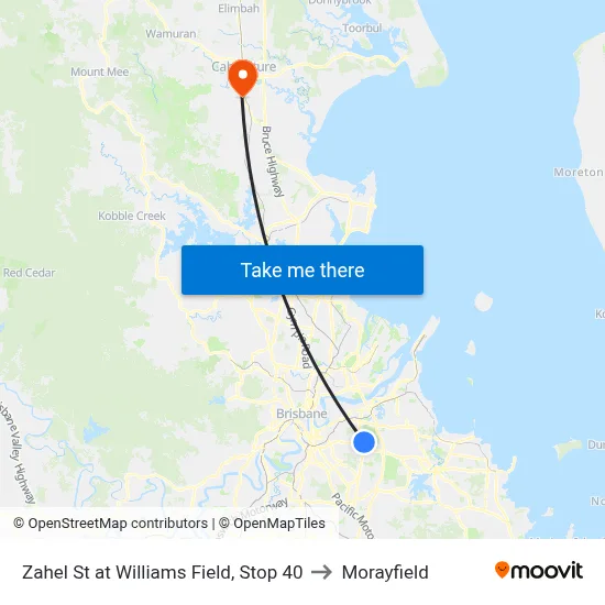 Zahel St at Williams Field, Stop 40 to Morayfield map
