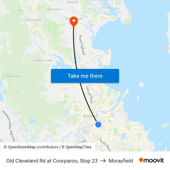 Old Cleveland Rd at Coorparoo, Stop 23 to Morayfield map