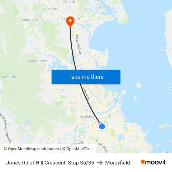 Jones Rd at Hill Crescent, Stop 35/36 to Morayfield map