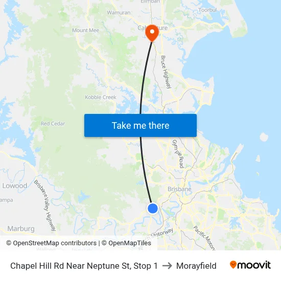 Chapel Hill Rd Near Neptune St, Stop 1 to Morayfield map