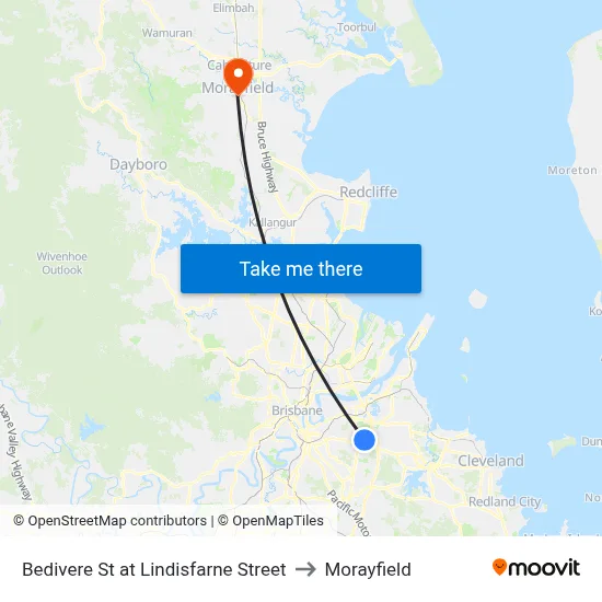 Bedivere St at Lindisfarne Street to Morayfield map