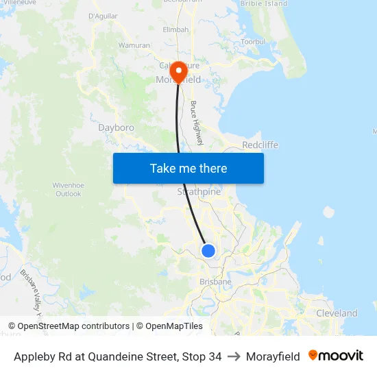 Appleby Rd at Quandeine Street, Stop 34 to Morayfield map