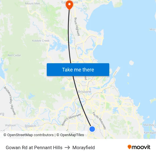 Gowan Rd at Pennant Hills to Morayfield map
