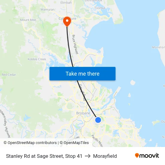 Stanley Rd at Sage Street, Stop 41 to Morayfield map