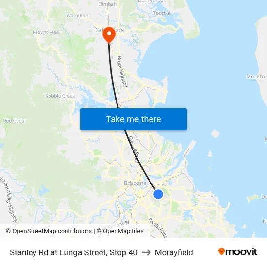 Stanley Rd at Lunga Street, Stop 40 to Morayfield map