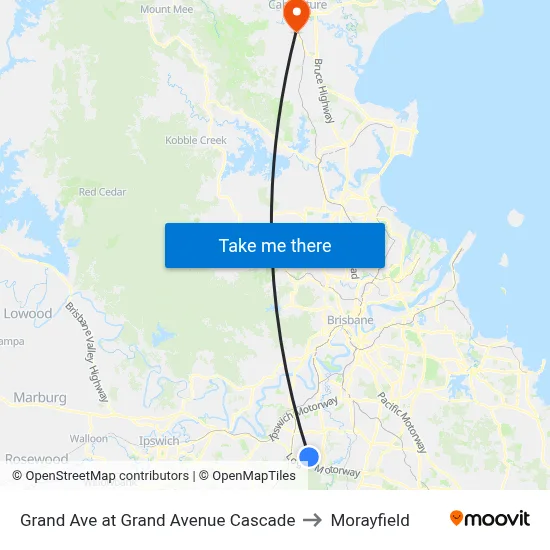 Grand Ave at Grand Avenue Cascade to Morayfield map