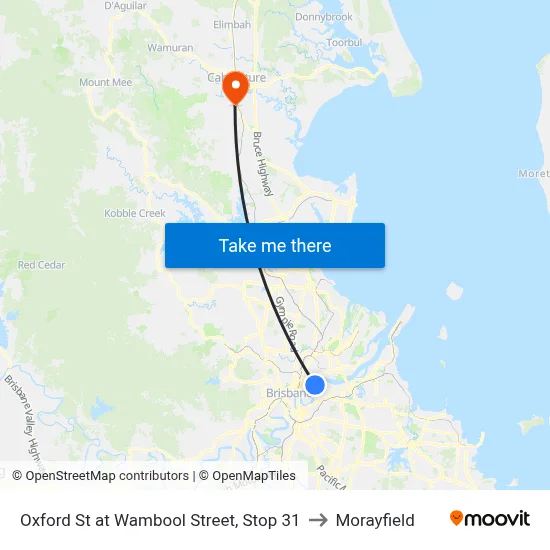 Oxford St at Wambool Street, Stop 31 to Morayfield map