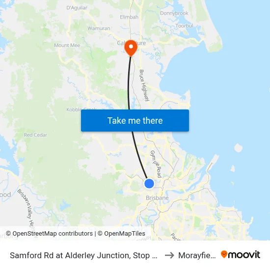 Samford Rd at Alderley Junction, Stop 26 to Morayfield map
