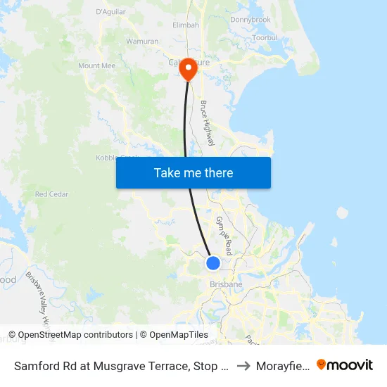 Samford Rd at Musgrave Terrace, Stop 27 to Morayfield map