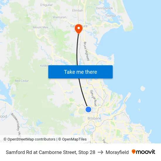 Samford Rd at Camborne Street, Stop 28 to Morayfield map