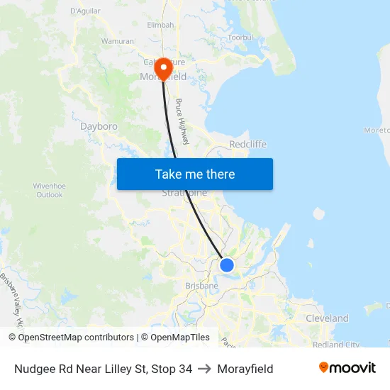 Nudgee Rd Near Lilley St, Stop 34 to Morayfield map