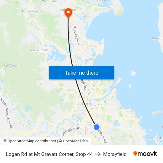 Logan Rd at Mt Gravatt Corner, Stop 44 to Morayfield map