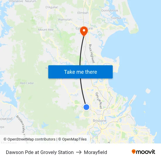 Dawson Pde at Grovely Station to Morayfield map