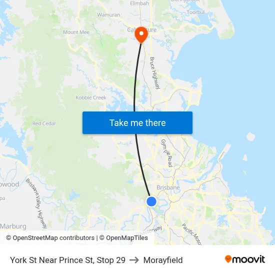York St Near Prince St, Stop 29 to Morayfield map