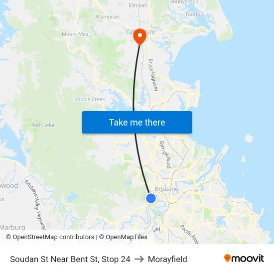 Soudan St Near Bent St, Stop 24 to Morayfield map