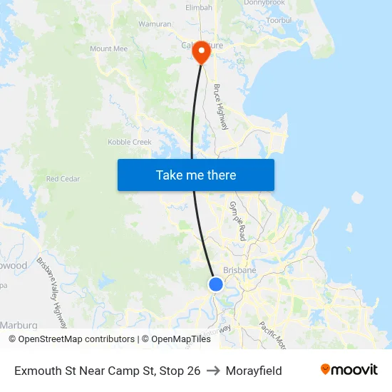 Exmouth St Near Camp St, Stop 26 to Morayfield map