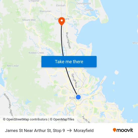 James St Near Arthur St, Stop 9 to Morayfield map