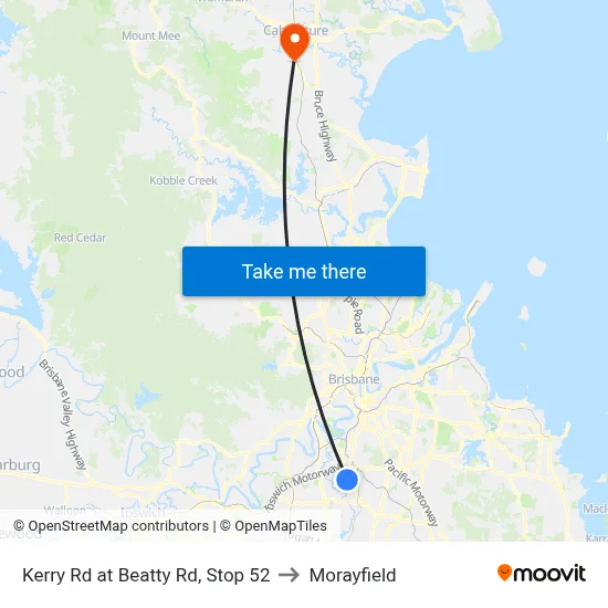 Kerry Rd at Beatty Rd, Stop 52 to Morayfield map