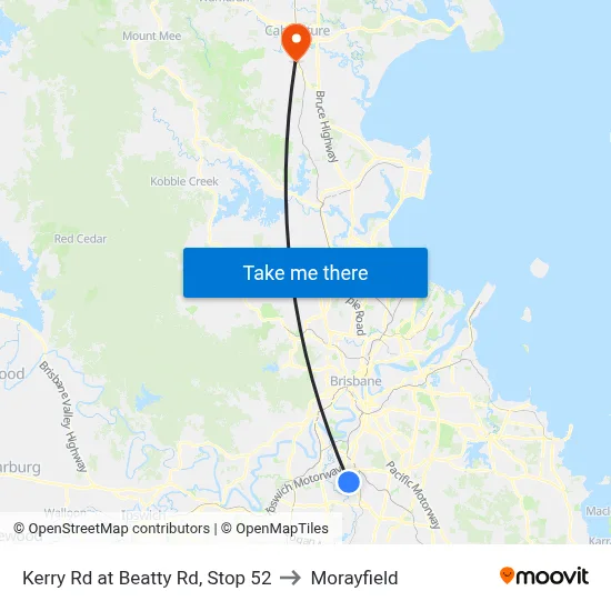 Kerry Rd at Beatty Rd, Stop 52 to Morayfield map