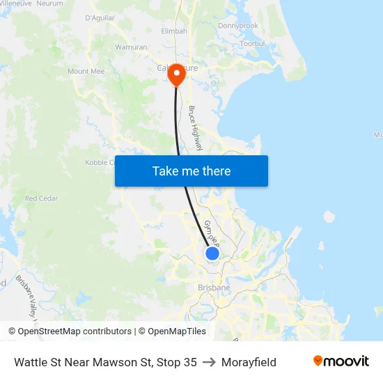 Wattle St Near Mawson St, Stop 35 to Morayfield map