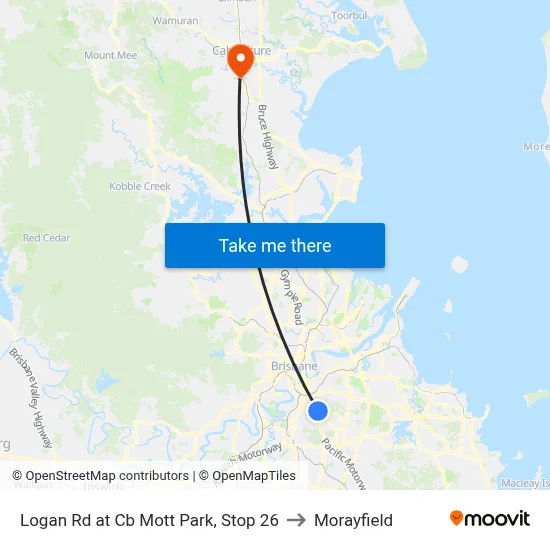 Logan Rd at Cb Mott Park, Stop 26 to Morayfield map