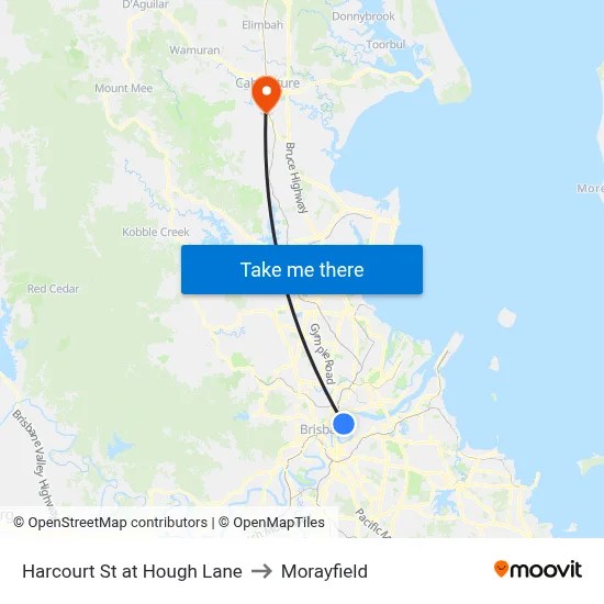 Harcourt St at Hough Lane to Morayfield map