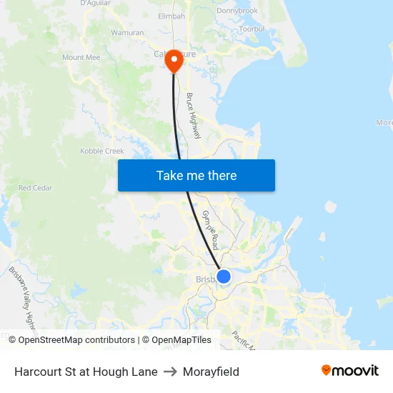 Harcourt St at Hough Lane to Morayfield map