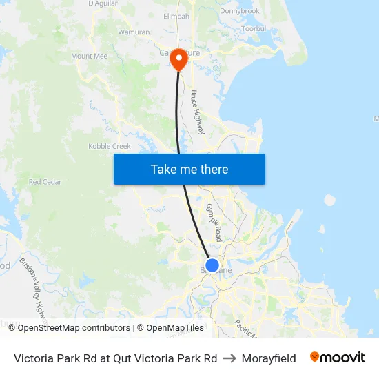 Victoria Park Rd at Qut Victoria Park Rd to Morayfield map