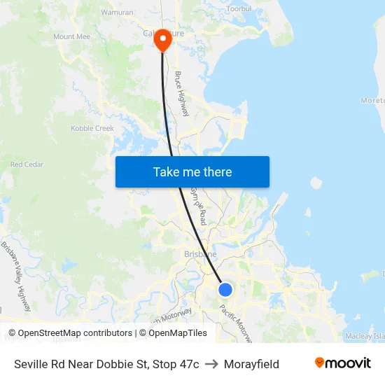 Seville Rd Near Dobbie St, Stop 47c to Morayfield map